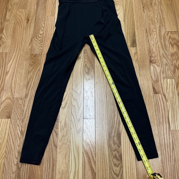 Fabletics Black Ribbed V Neck Cutout Back Athleisure Jumpsuit Leggings - Picture 11 of 11